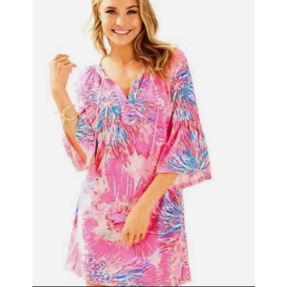 Lilly Pulitzer Del Lago Tunic Dress Size Small Never Been‎ Betta Pink Tassels